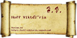 Hoff Viktória névjegykártya