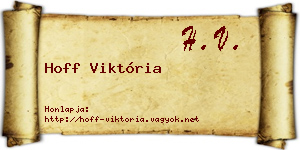 Hoff Viktória névjegykártya